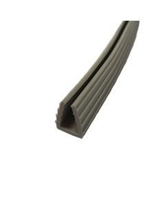 Klemprofiel kunststof grijs rubber - lengte 200 cm - alleen voor glasdikte 6 mm nodig