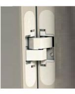 Verdekt deurscharnier | Witte afdekkapjes | Max 60 Kg | X4030